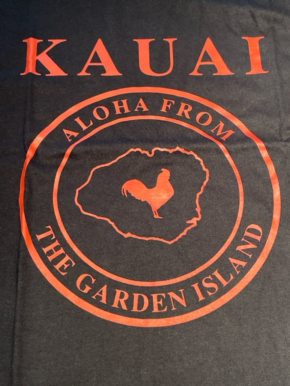 Kauai Aloha From The Garden Island Graphic Tee S- Black & red
